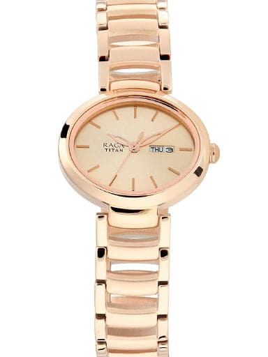 TITAN Raga Viva Rose Gold Dial Metal Strap Watch NP2620WM01 - Kamal Watch Company