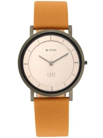 Titan Edge Beige Dial and Anthracite Indices Men's Watch NP1595QL01 - Kamal Watch Company