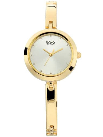 Titan Raga Viva Silver Dial Gold Metal Strap Women's Watch NP2606YM04 - Kamal Watch Company