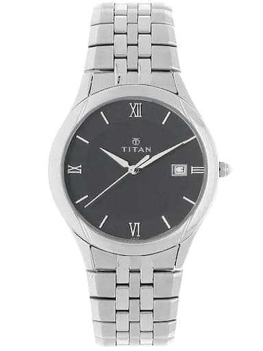 Titan Black Dial Silver Stainless Steel Strap Men's Watch NN1494SM02 - Kamal Watch Company