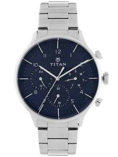 TITAN Classique Blue Dial Stainless Steel Strap Watch NP90102SM01 - Kamal Watch Company