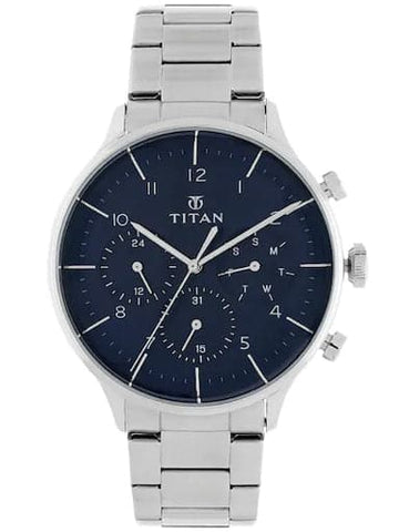 TITAN Classique Blue Dial Stainless Steel Strap Watch NP90102SM01 - Kamal Watch Company