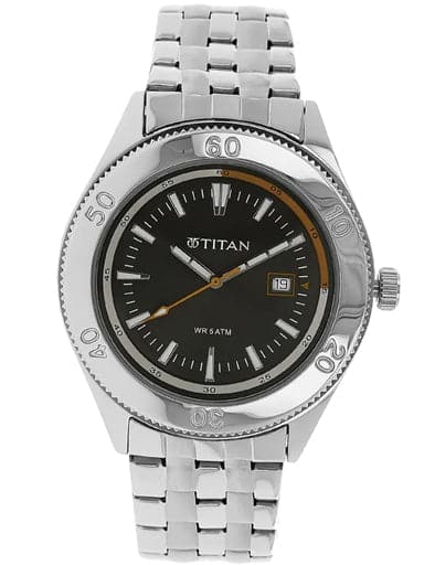 Titan Octane Grey Dial Stainless Steel Strap Men'S Watch
