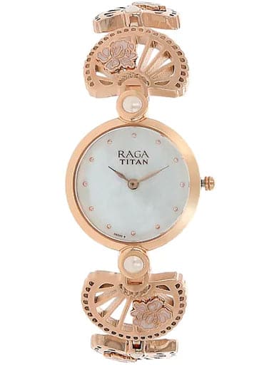 Titan Raga Aurora Mother Of Pearl Dial Metal Strap Women's Watch NP2567WM01 - Kamal Watch Company