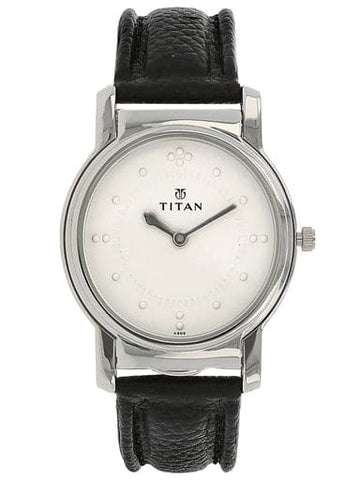 TITAN Silver Dial Silver Leather Strap Watch NB1855SL01 - Kamal Watch Company