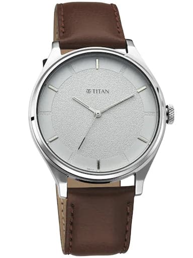 TITAN Workwear Watch with White Dial & Leather Strap NP1802SL13 - Kamal Watch Company