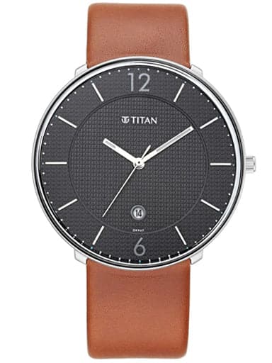 TITAN Workwear Watch with Black Dial & Leather Strap NP1849SL01 - Kamal Watch Company