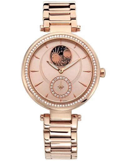 TITAN Stellar by Titan Rose Gold Dial Analog Watch for Women NN95085WM01 - Kamal Watch Company