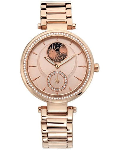 TITAN Stellar by Titan Rose Gold Dial Analog Watch for Women NN95085WM01 - Kamal Watch Company