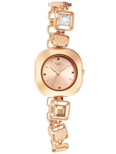 TITAN Love All Rose Gold Dial Rose Gold Brass Strap Watch 95156WM01 - Kamal Watch Company