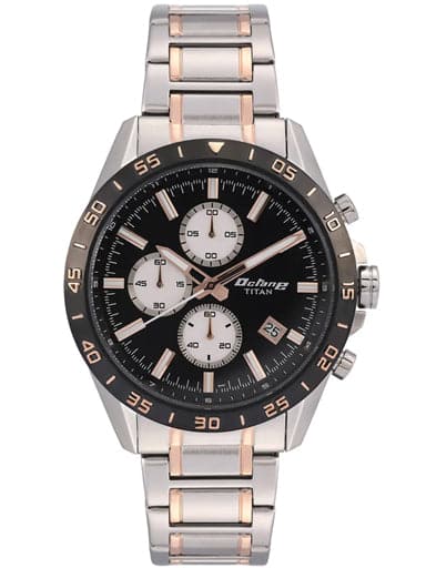TITAN Octane Black Dial Stainless Steel Strap Watch NP90106KM02 - Kamal Watch Company