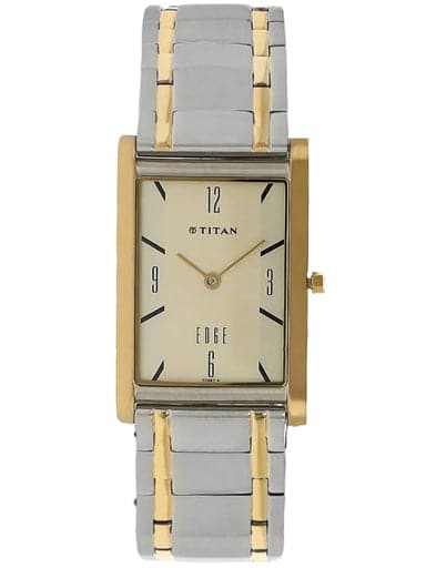 TITAN Edge Champagne Dial Two Toned Stainless Steel Strap Watch NP1043BM01 - Kamal Watch Company