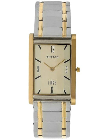 TITAN Edge Champagne Dial Two Toned Stainless Steel Strap Watch NP1043BM01 - Kamal Watch Company
