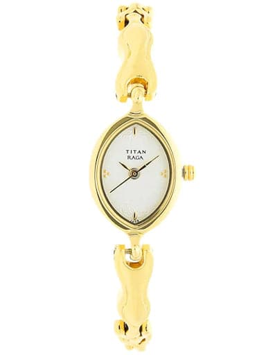 Titan Raga White Dial Gold Metal Strap Women's Watch NN2370YM03 - Kamal Watch Company