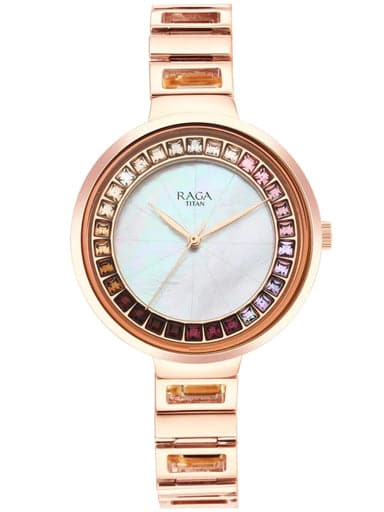 TITAN Love All Watch with Mother Of Pearl Dial & Brass Strap 95150WM01 - Kamal Watch Company