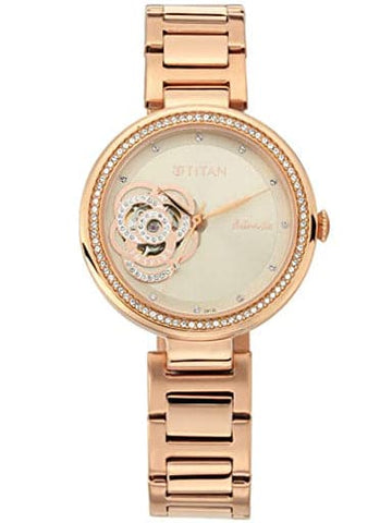 TITAN Inspire with Rosegold Dial Automatic Watch NP95112WM01 - Kamal Watch Company