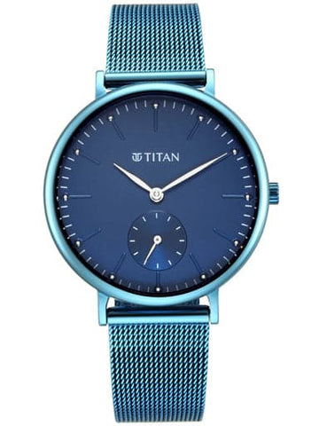 TITAN Slimline Blue Dial Mesh Strap Watch 95142QM01 - Kamal Watch Company