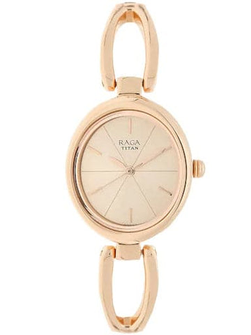 Titan Raga Viva Rose Gold Dial Metal Strap Women's Watch NP2579WM01 - Kamal Watch Company