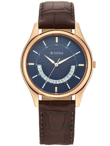 TITAN Lagan - Blue Dial Leather Strap NP1713WL01 - Kamal Watch Company