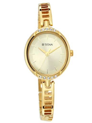 TITAN Gold Dial Analog Watch NP2637YM01 - Kamal Watch Company