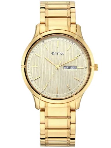 Titan Lagan - Gold Dial Gold Metal Strap Men's Watch NP1775YM02 - Kamal Watch Company