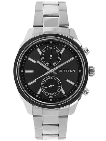 Titan Work Wear Anthracite Dial Stainless Steel Strap Men's Watch NN1733KM01 - Kamal Watch Company
