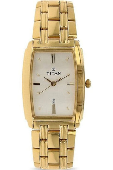 Titan Regalia White Dial Gold Metal Strap Watch For Men NP1163YM01 - Kamal Watch Company