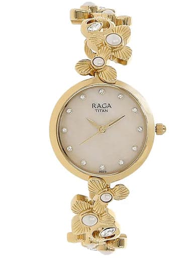 Titan Raga Aurora Mother Of Pearl Dial Women's Watch 95048YM01J - Kamal Watch Company