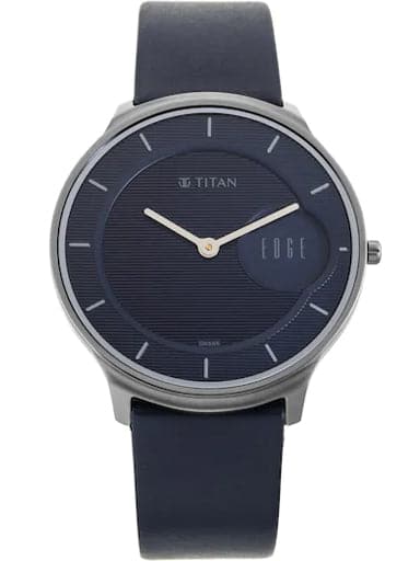 TITAN Edge Watch with Blue Dial in Anthracite Case NP1843QL01 - Kamal Watch Company