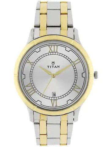 Titan Silver Dial Two Tone Stainless Steel Strap Watch For Men NN1775BM01 - Kamal Watch Company
