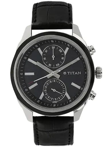 Titan Work Wear Blue Dial Leather Strap Men's Watch NP1733KL01 - Kamal Watch Company