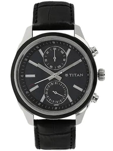 Titan Work Wear Blue Dial Leather Strap Men's Watch NP1733KL01 - Kamal Watch Company