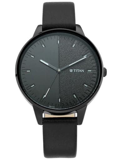 TITAN Workwear Watch with Black Dial Leather Strap NP2648NL01 - Kamal Watch Company
