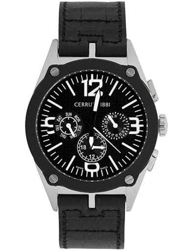 CERRUTI - Homme - Analogique - Bracelet Cuir Noir CRA017E224HCT-531 - Kamal Watch Company