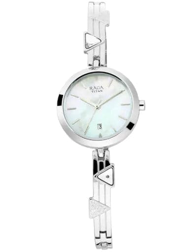 Titan Raga Viva Mother Of Pearl Dial Metal Strap Women'S Watch Nn2606Sm03