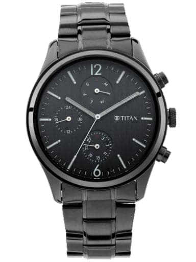 TITAN Workwear Watch with Black Dial & Metal Strap NP1805NM02 - Kamal Watch Company