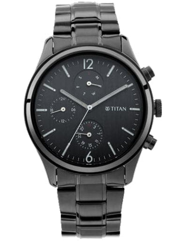 TITAN Workwear Watch with Black Dial & Metal Strap NP1805NM02 - Kamal Watch Company