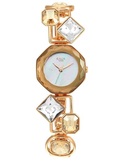 TITAN Love All Watch with Mother Of Pearl Dial & Brass Strap 95151WM01 - Kamal Watch Company