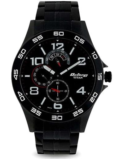 TITAN Octane Black Dial Black Stainless Steel Strap Watch NP1702NM01 - Kamal Watch Company