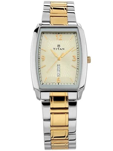 Titan Silver Dial Stainless Steel Strap Watch For Men Nn1737Bm02