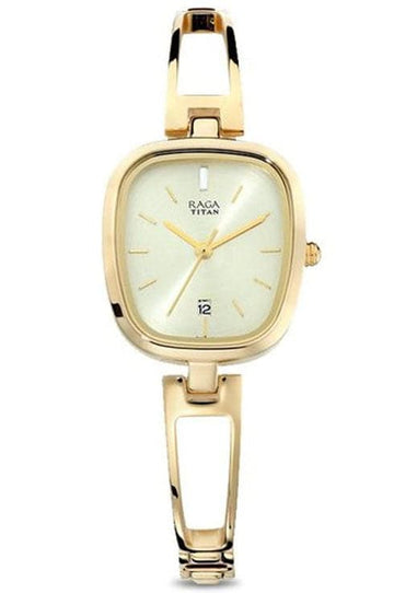 Titan Raga Viva Champagne Dial Metal Strap Women's Watch NN2604YM01 - Kamal Watch Company