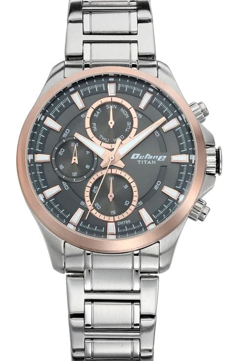 Titan Octane Black Dial Stainless Steel Strap Men's Watch NP90104KM02 - Kamal Watch Company