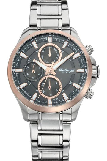 Titan Octane Black Dial Stainless Steel Strap Men's Watch NP90104KM02 - Kamal Watch Company