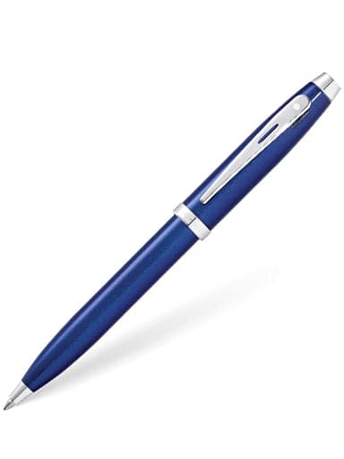 SHEAFFER 100 9339 Glossy Blue Lacquer with Chrome Plated Trim Ballpoint Pen 9339 BP - Kamal Watch Company