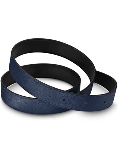 OMEGA FINE LEATHER Reversible Belt, Black / Grained Blue 7070910002 - Kamal Watch Company