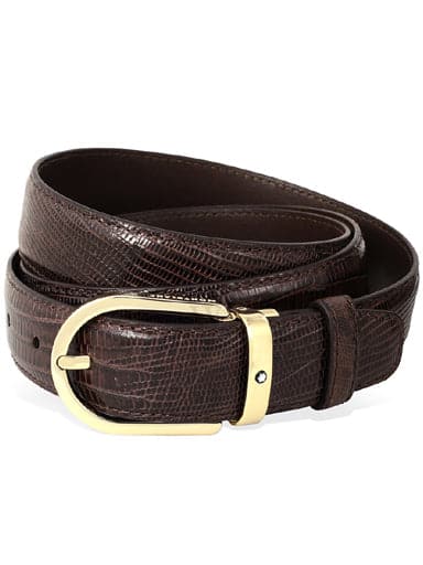 MontBlanc Tejus Leather Belt - Brown MB112925 - Kamal Watch Company