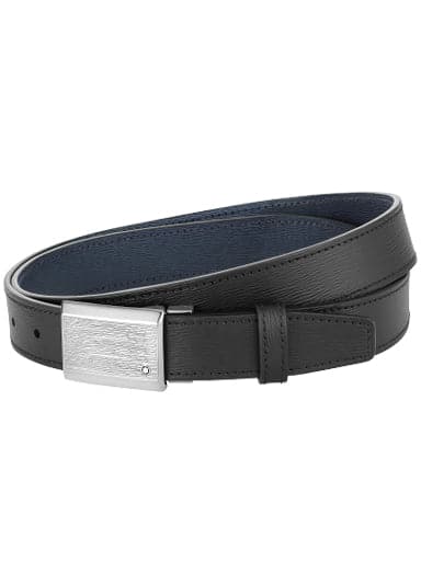 MONTBLANC Black/blue 30 mm reversible leather belt MB128764 - Kamal Watch Company