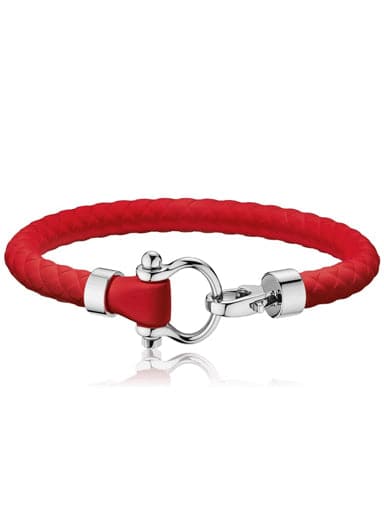 OMEGA SAILING BRACELET Sailing bracelet in stainless steel and red rubber B34STA0509604 - Kamal Watch Company