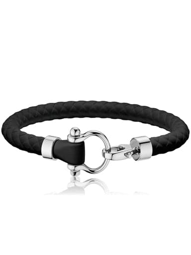 OMEGA SAILING BRACELET Sailing Bracelet in stainless steel and black rubber OB34STA0509704 - Kamal Watch Company