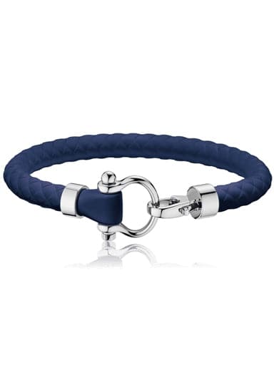OMEGA SAILING BRACELET Sailing bracelet in stainless steel and blue rubber B34STA0509004 - Kamal Watch Company